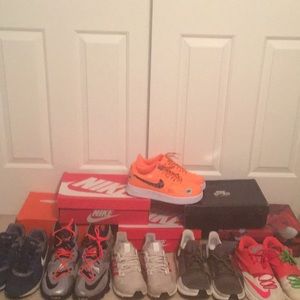 Nike and adidas sneakers and mizuno cleats